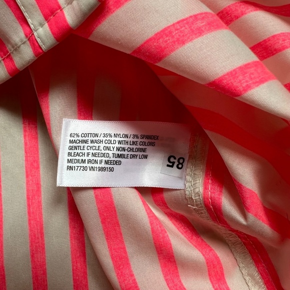 NWT a new day Women Neon Stripe Cotton Blend Button Down Shirt Sz M Work - Picture 11 of 11